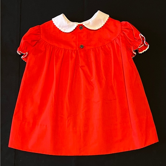 Vintage Polly Flinders Red Hand Smocked Hearts Red Dress 18 mos 18M - Picture 5 of 6